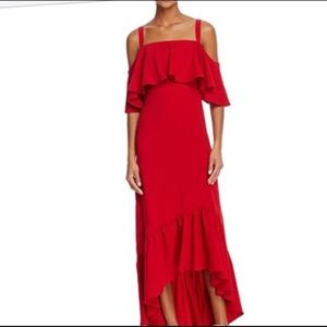 Jill Jill Stuart Red Ruffle Cold Shoulder Dress 2